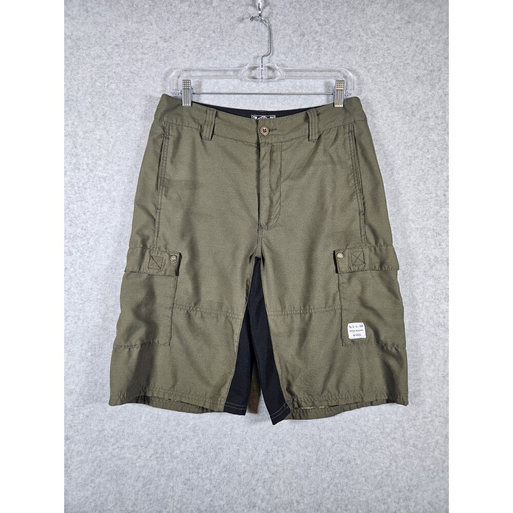 Metal Mulisha Survivor Hybrid Cargo Shorts Green Black Mesh Size 32 Moto